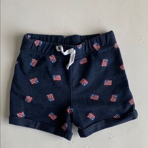 Jumping Beans 18 Months Navy Blue Kids Shorts with Flag Print